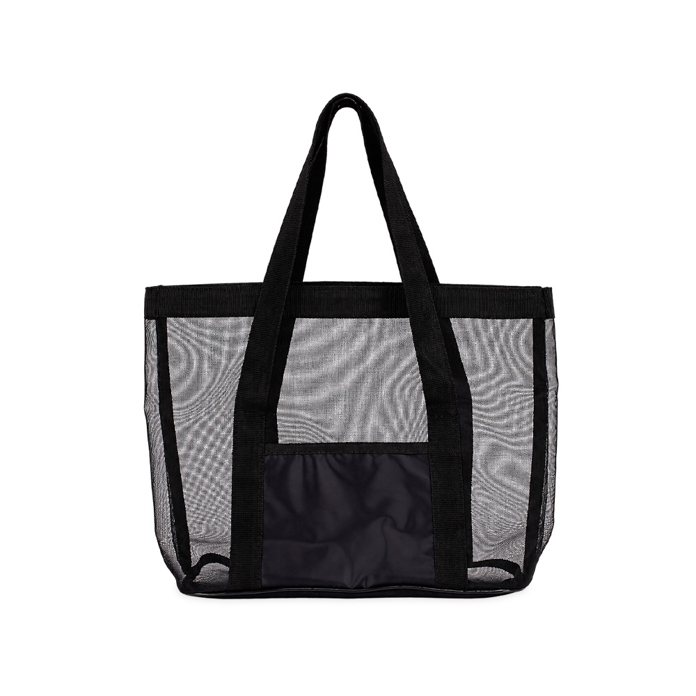 Sacola tela PVC na cor Preto, personalizada com a logo da empresa