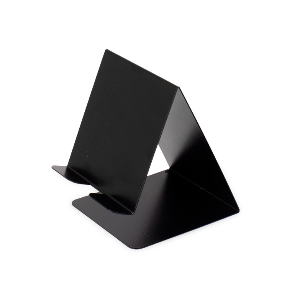 Suporte celular inox fosco na cor Preto, personalizado com a logo da empresa