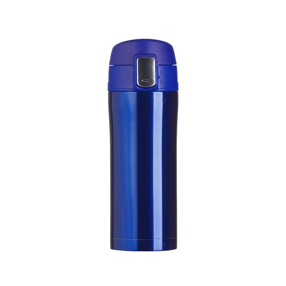 Garrafa térmica 320 ml com tampa de botão personalizada com a logo da empresa