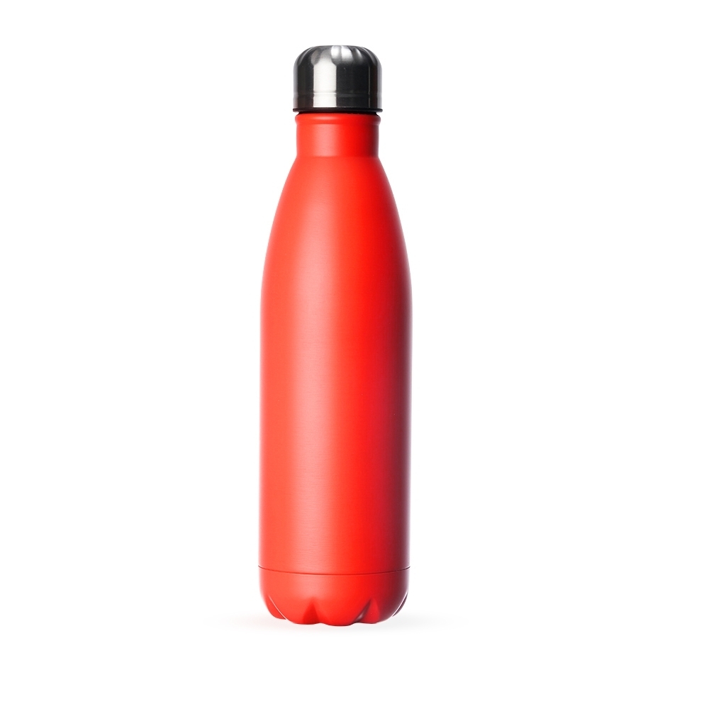 Garrafa 750 ml inox com pintura fosca cítrica na cor Laranja / Inox, personalizada com a logo da empresa