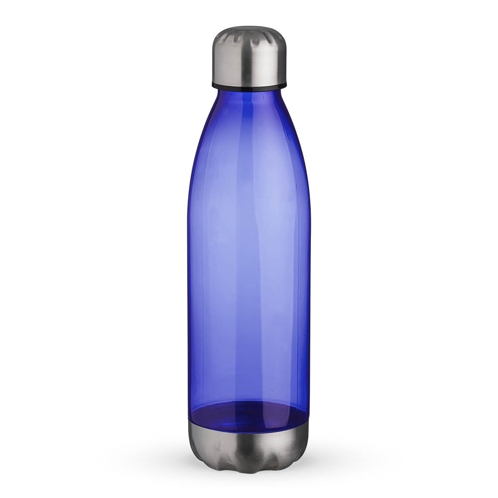 Garrafa plástica 700 ml translúcida com tampa de alumínio personalizada com a logo da empresa