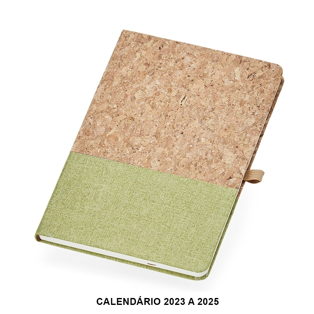 Caderneta A5 cortiça pautada com porta-caneta