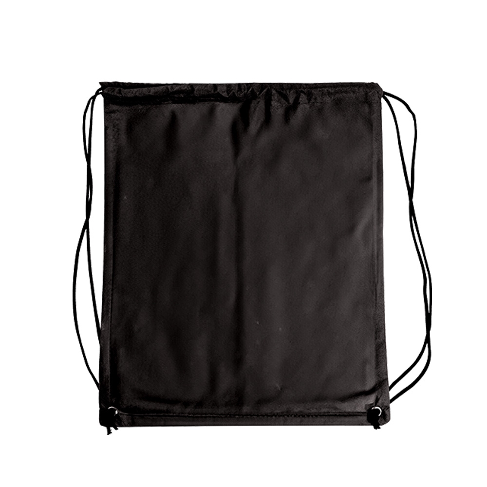 Sacochila TNT (39 x 33 cm) na cor Preto, personalizada com a logo da empresa