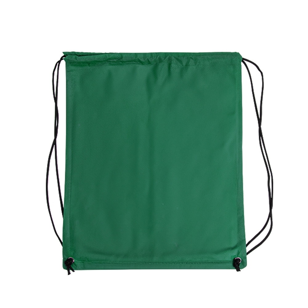 Sacochila TNT (39 x 33 cm) personalizada com a logo da empresa, na cor verde