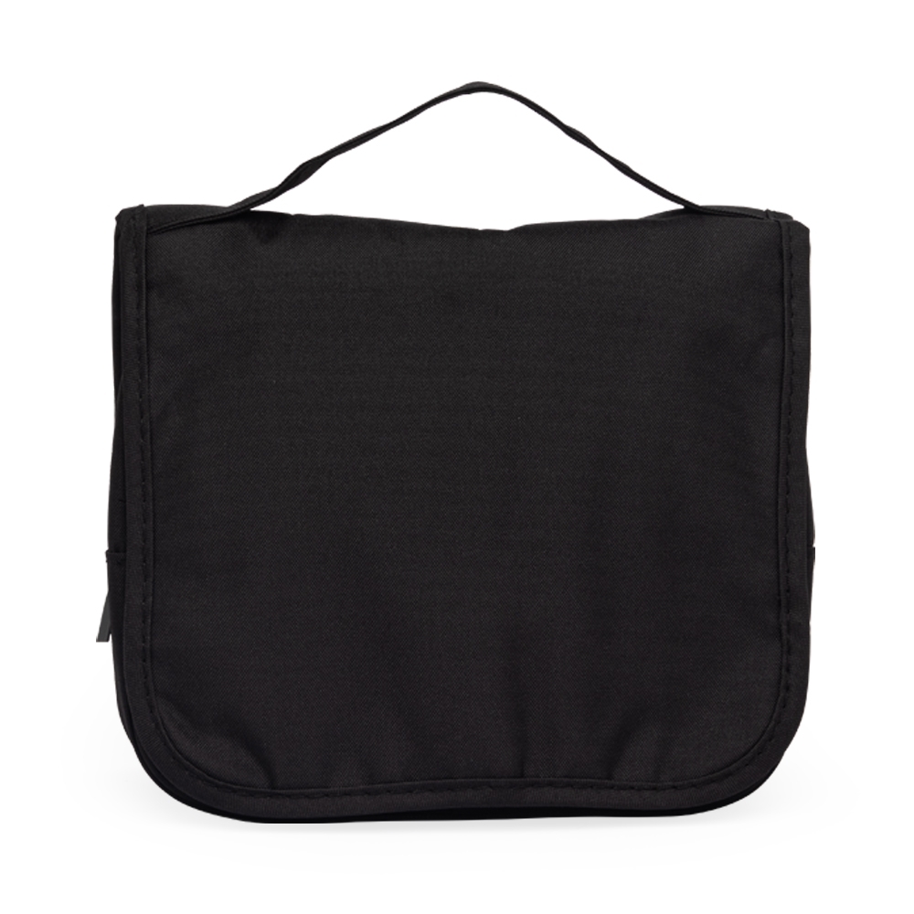 Nécessaire de nylon oxford com visor na cor Preto, personalizada com a logo da empresa