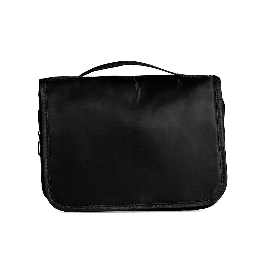 Necessaire organizadora na cor Preto, personalizada com a logo da empresa