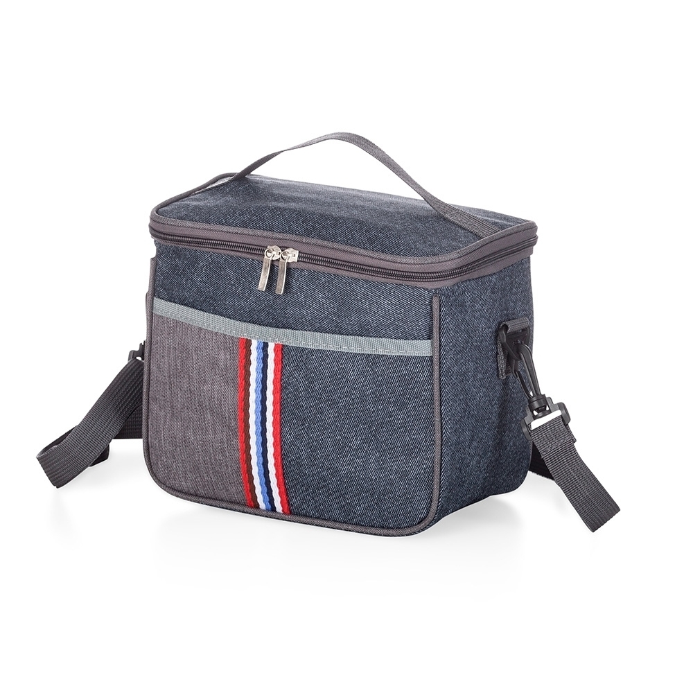 Bolsa térmica 9 litros de nylon com alça transversal personalizada com a logo da empresa