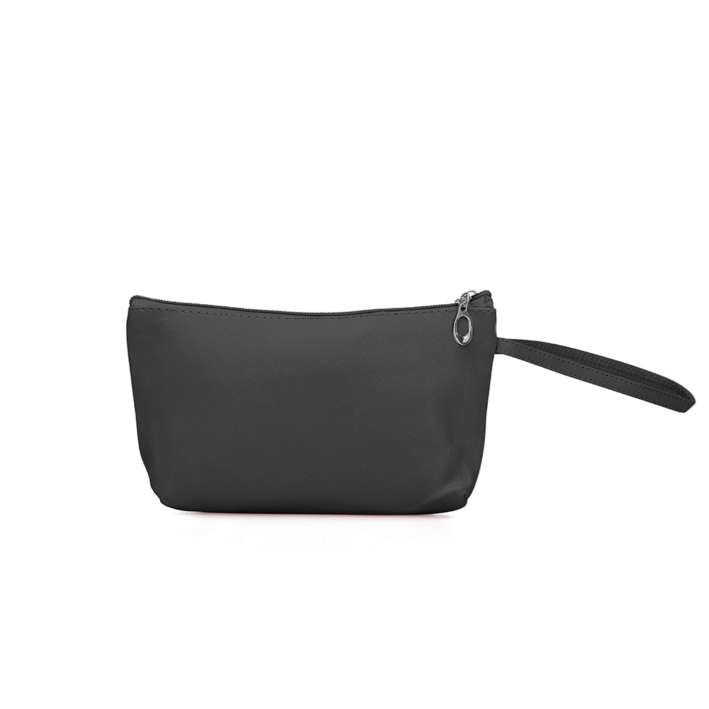 Necessaire PVC impermeável na cor Preto, personalizada com a logo da empresa