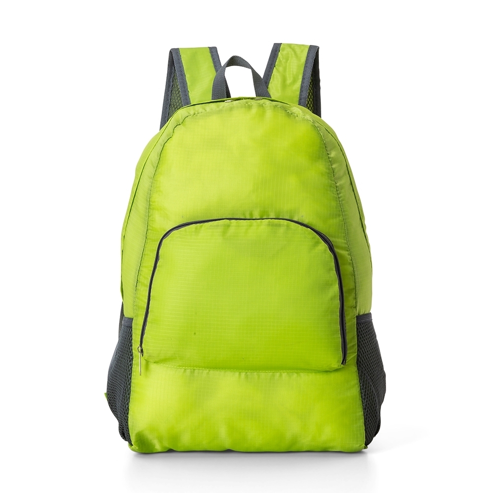 Mochila de nylon dobrável 21 litros impermeável com bolso frontal