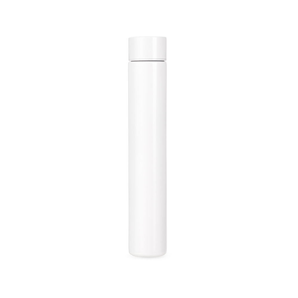Garrafa inox 250 ml na cor Branco, personalizada com a logo da empresa