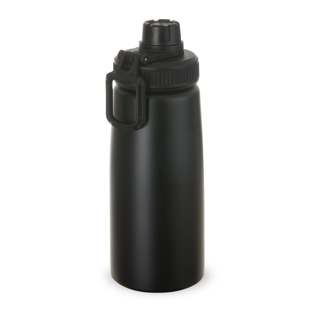 Squeeze 750 ml inox fosco com alça e tampa protetora personalizado com a logo da empresa