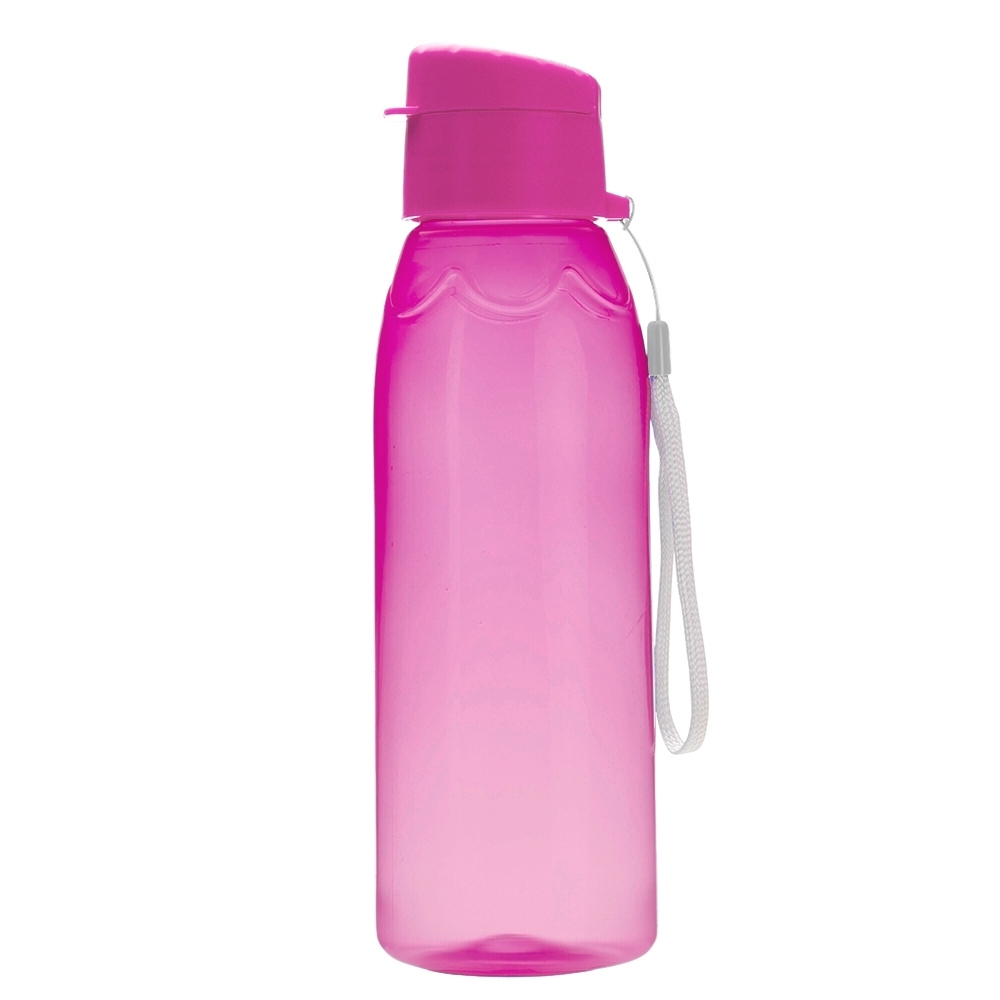 Squeeze plástica 700 ml sem BPA personalizado com a logo da empresa, na cor rosa