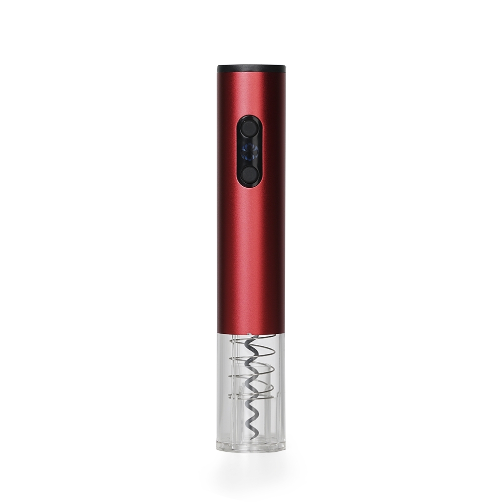 Saca rolhas a pilha com LED personalizado com a logo da empresa, na cor vermelho