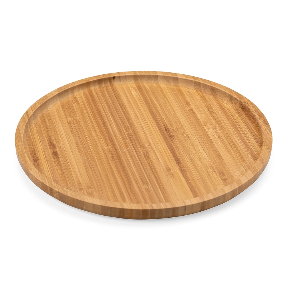 Petisqueira redonda de bambu 30*30cm personalizada com a logo da empresa