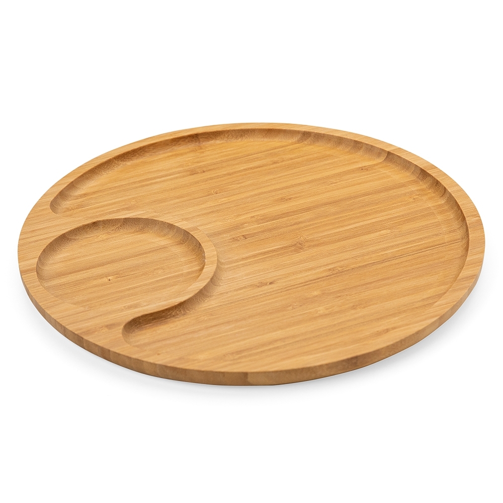 Petisqueira redonda de bambu 32*32cm personalizada com a logo da empresa