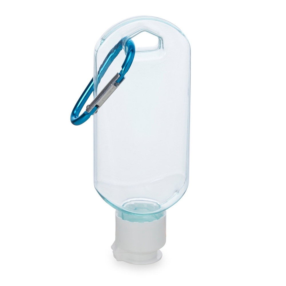 Frasco 55 ml com mosquetão personalizado com a logo da empresa