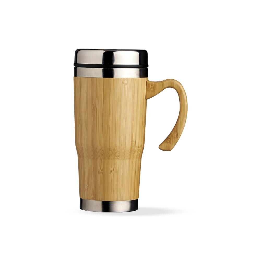 Caneca de bambu 450 ml personalizada com a logo da empresa
