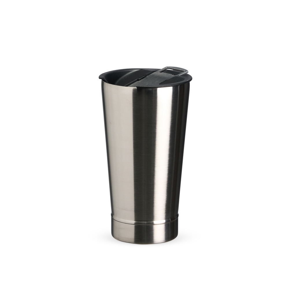 Copo térmico 500 ml de inox sem BPA personalizado com a logo da empresa, na cor inox