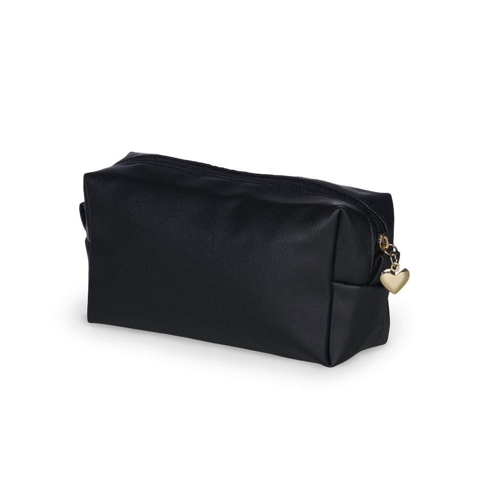 Necessaire impermeável em PU na cor Preto, personalizada com a logo da empresa