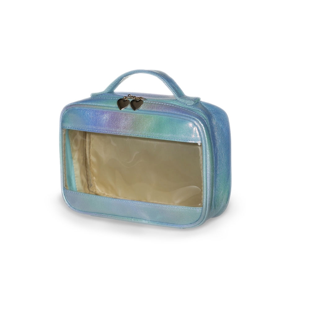 Necessaire holografica impermeável na cor Verde, personalizada com a logo da empresa