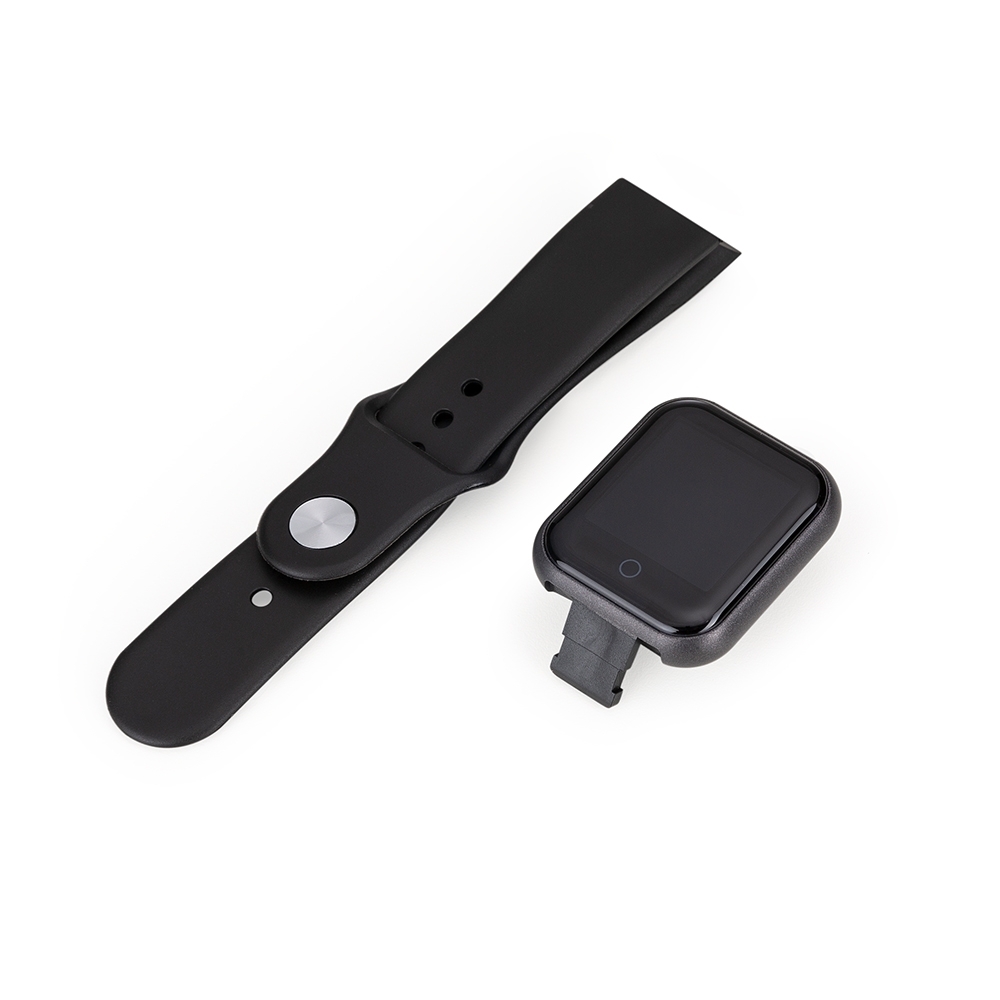 Smartwatch d20 na cor Preto, personalizado com a logo da empresa