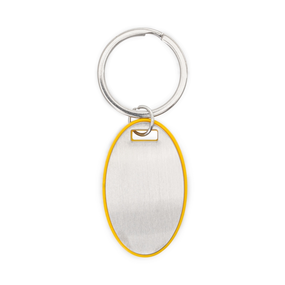 Chaveiro oval plástico e metal