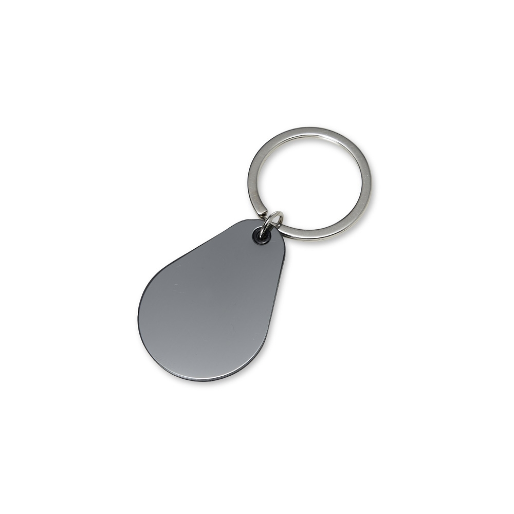 Chaveiro de metal na cor Preto, personalizado com a logo da empresa