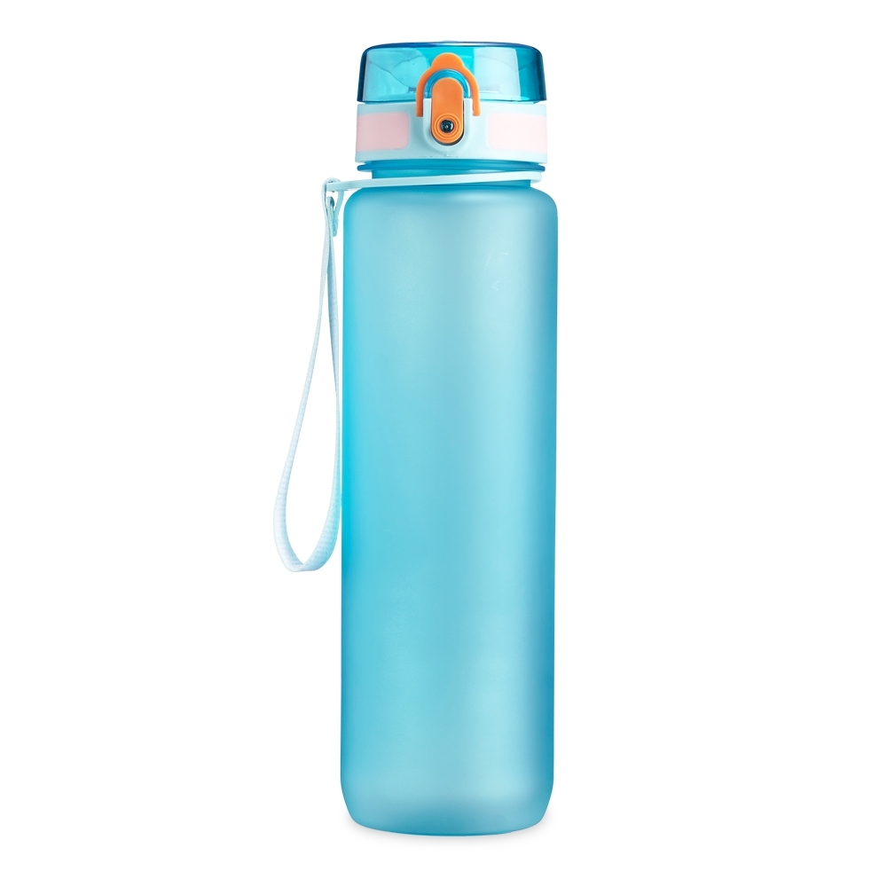 Squeeze plástico 1 litro personalizado com a logo da empresa, na cor azul claro