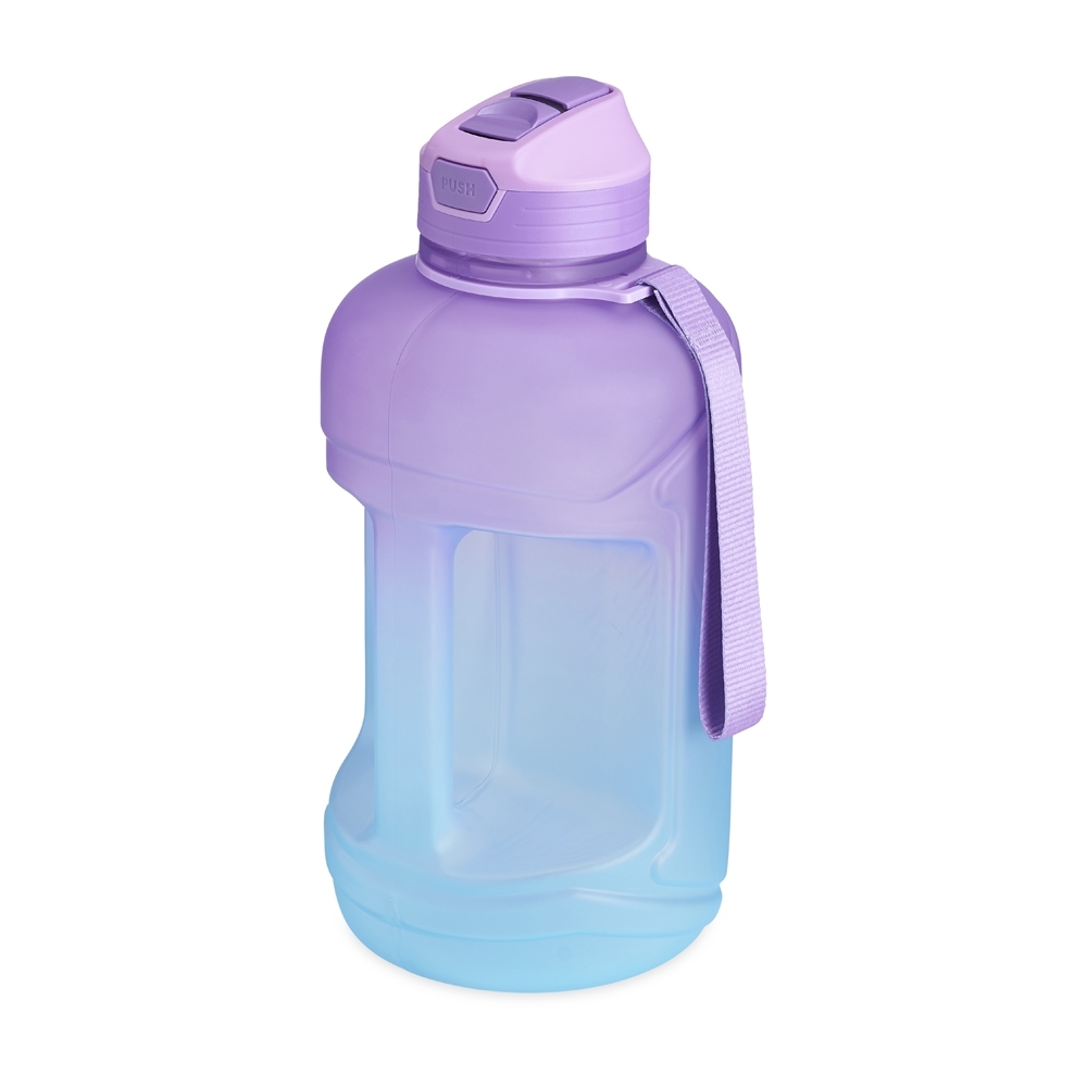 Squeeze plástico 2,2 litros personalizado com a logo da empresa, na cor roxo / azul