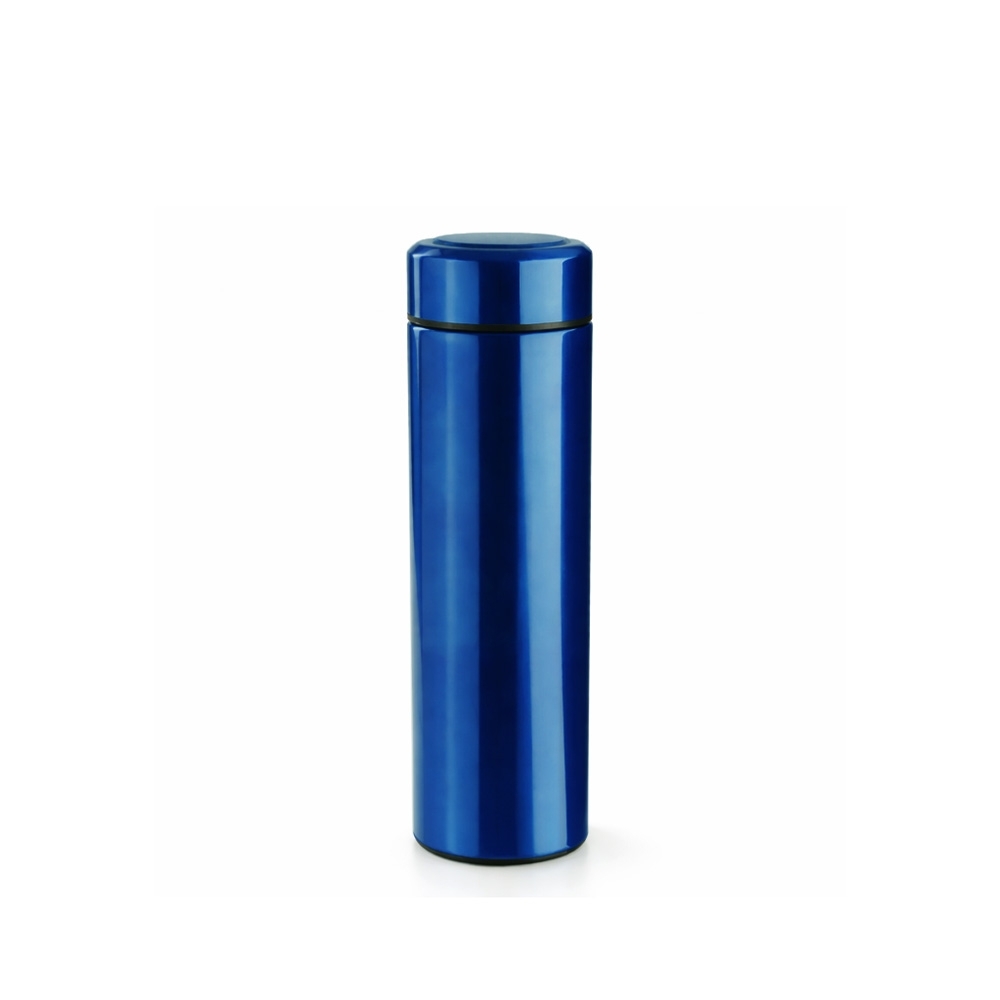 Garrafa térmica 500 ml de inox brilhante com infusor personalizada com a logo da empresa