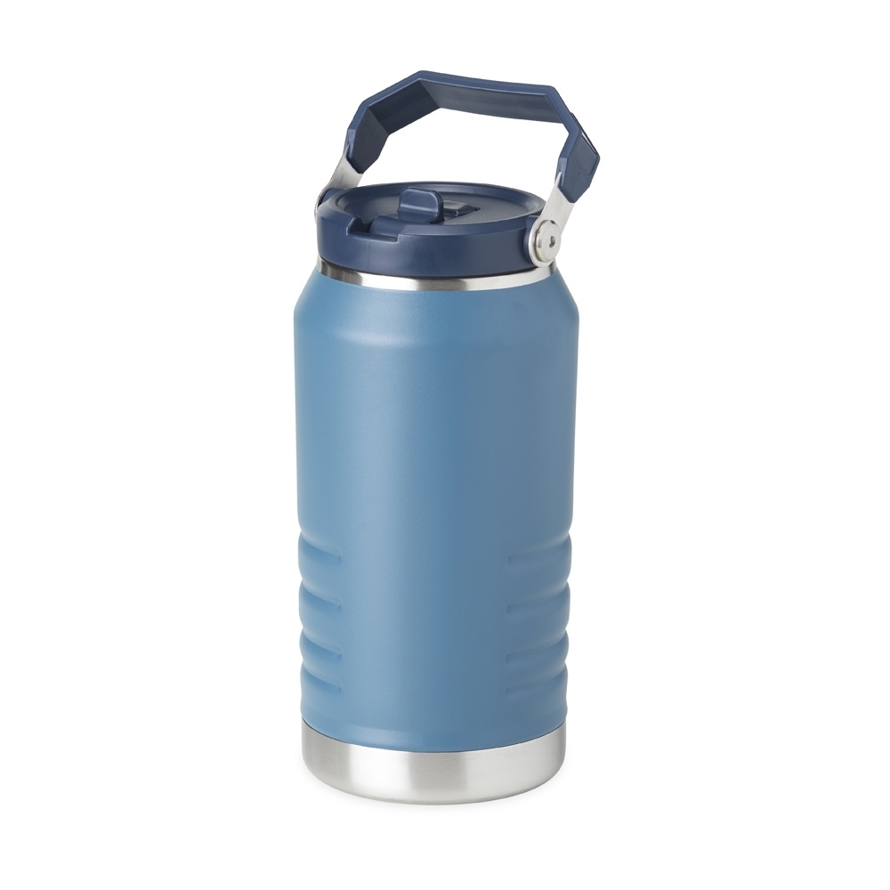 Garrafa térmica 1,1 litro com canudo e alça personalizada com a logo da empresa
