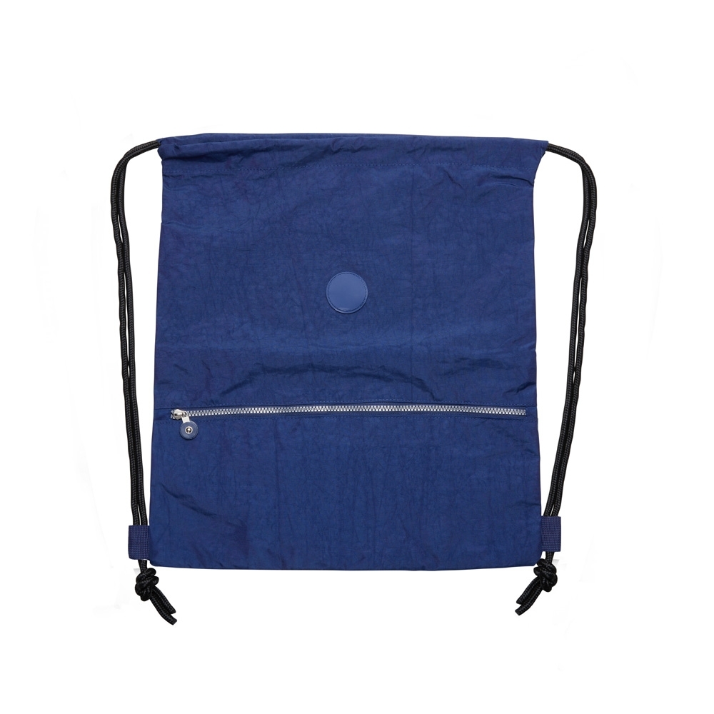 Sacochila nylon impermeável com bolso frontal personalizada com a logo da empresa