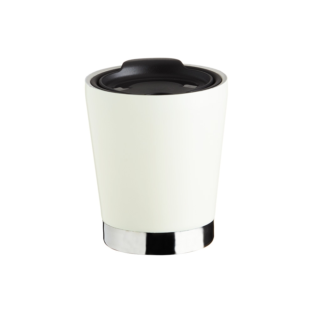 Copo inox parede dupla 300 ml com canudo personalizado com a logo da empresa