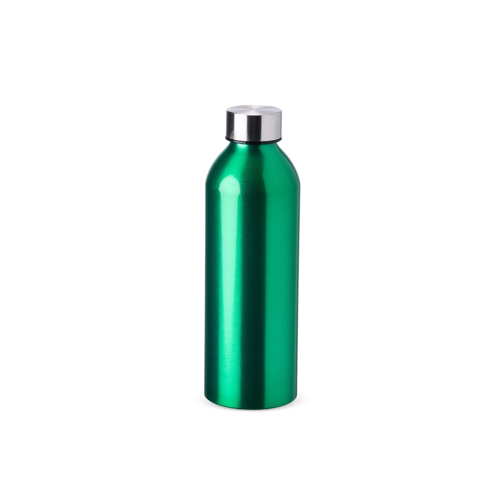 Garrafa de alumínio 800 ml personalizada com a logo da empresa, na cor verde escuro