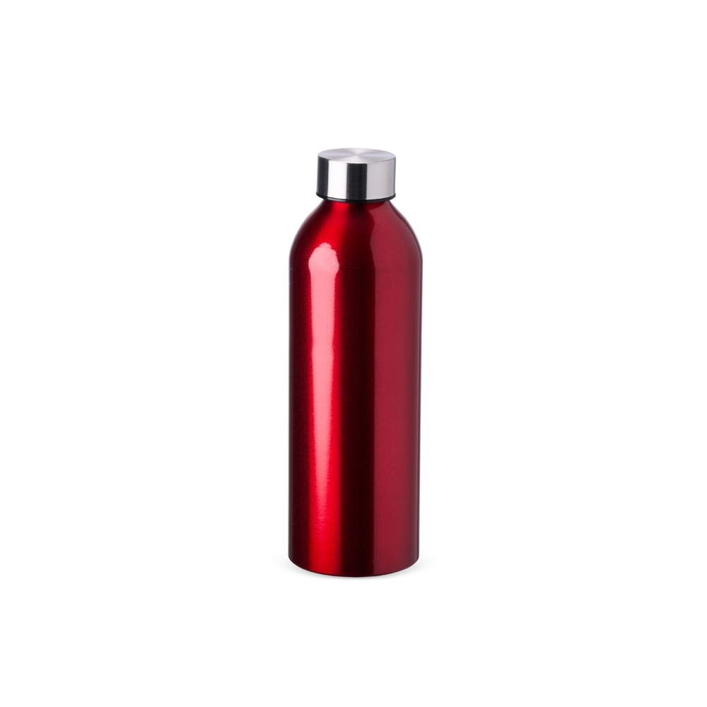 Garrafa de alumínio 800 ml personalizada com a logo da empresa, na cor vermelho