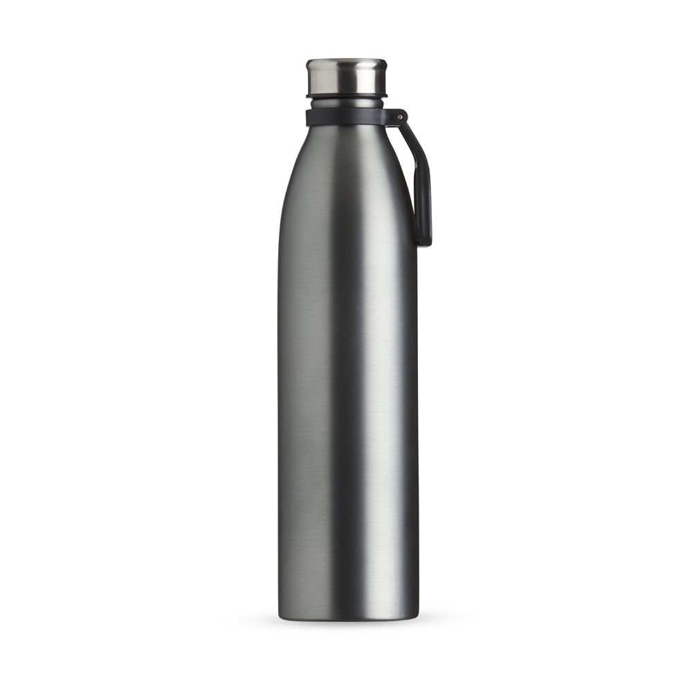Garrafa inox 1,1 litro com alça plástica personalizada com a logo da empresa
