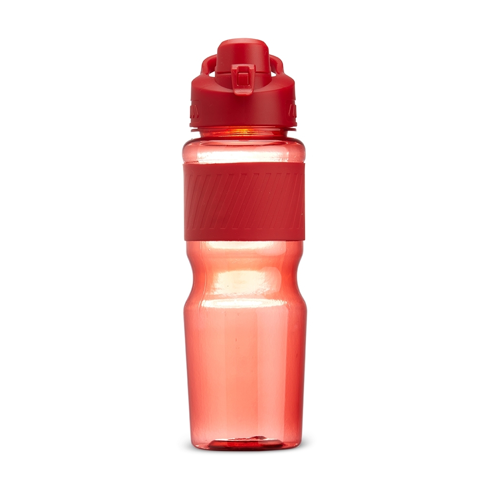 Squeeze plástico 730 ml com alça personalizado com a logo da empresa, na cor vermelho