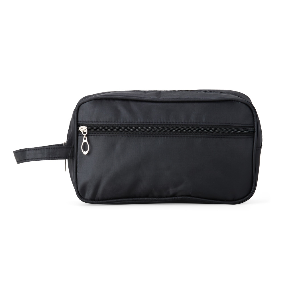 Nécessaire de poliéster impermeável com bolso frontal