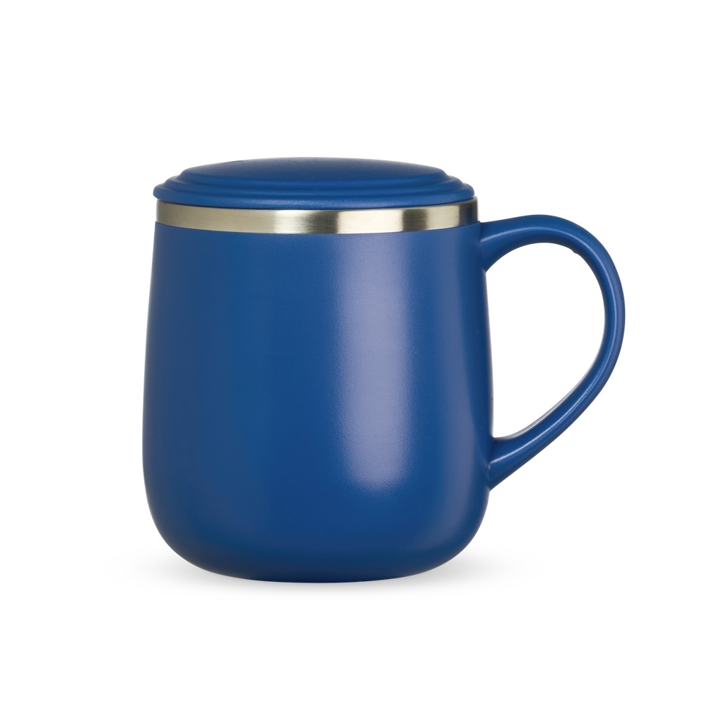 Caneca parede dupla 370 ml de plástico personalizada com a logo da empresa