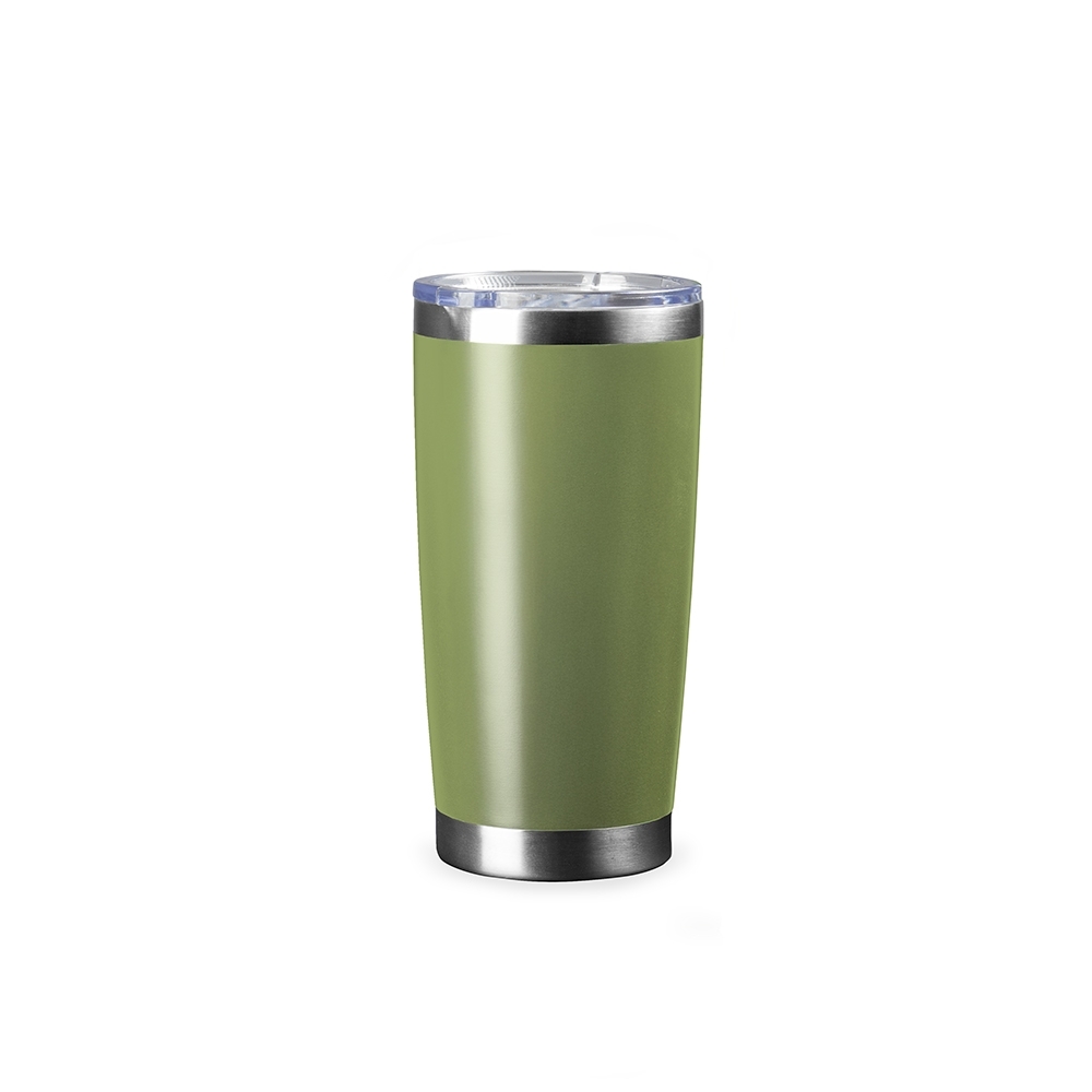 Copo térmico 520 ml de inox personalizado com a logo da empresa, na cor verde