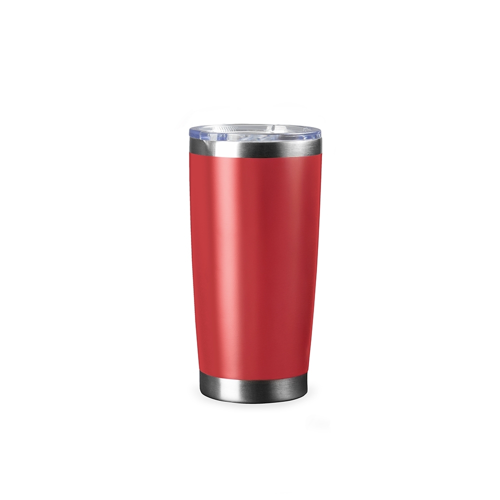 Copo térmico 520 ml de inox personalizado com a logo da empresa, na cor vermelho