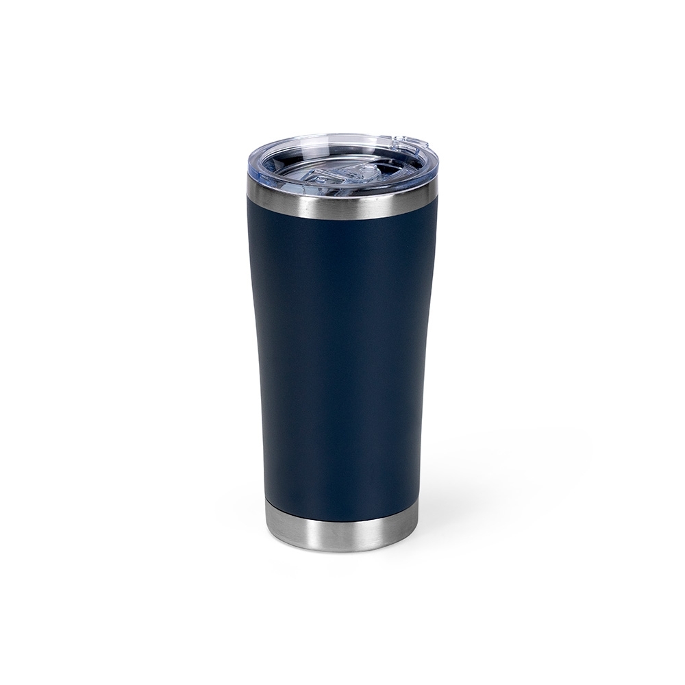 Copo térmico 550 ml de inox com tampa de pressão deslizante personalizado com a logo da empresa