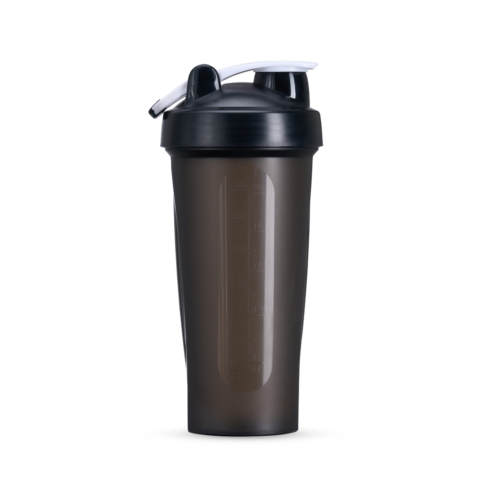 Coqueteleira plástica 700 ml com alça sem BPA na cor Preto, personalizada com a logo da empresa