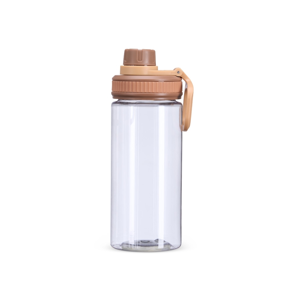 Squeeze plástico 500 ml com alça na cor Marrom, personalizado com a logo da empresa