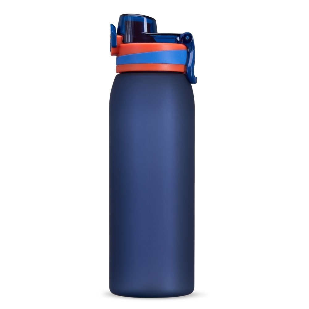 Squeeze plástico 900 ml com tampa de botão e alça personalizado com a logo da empresa