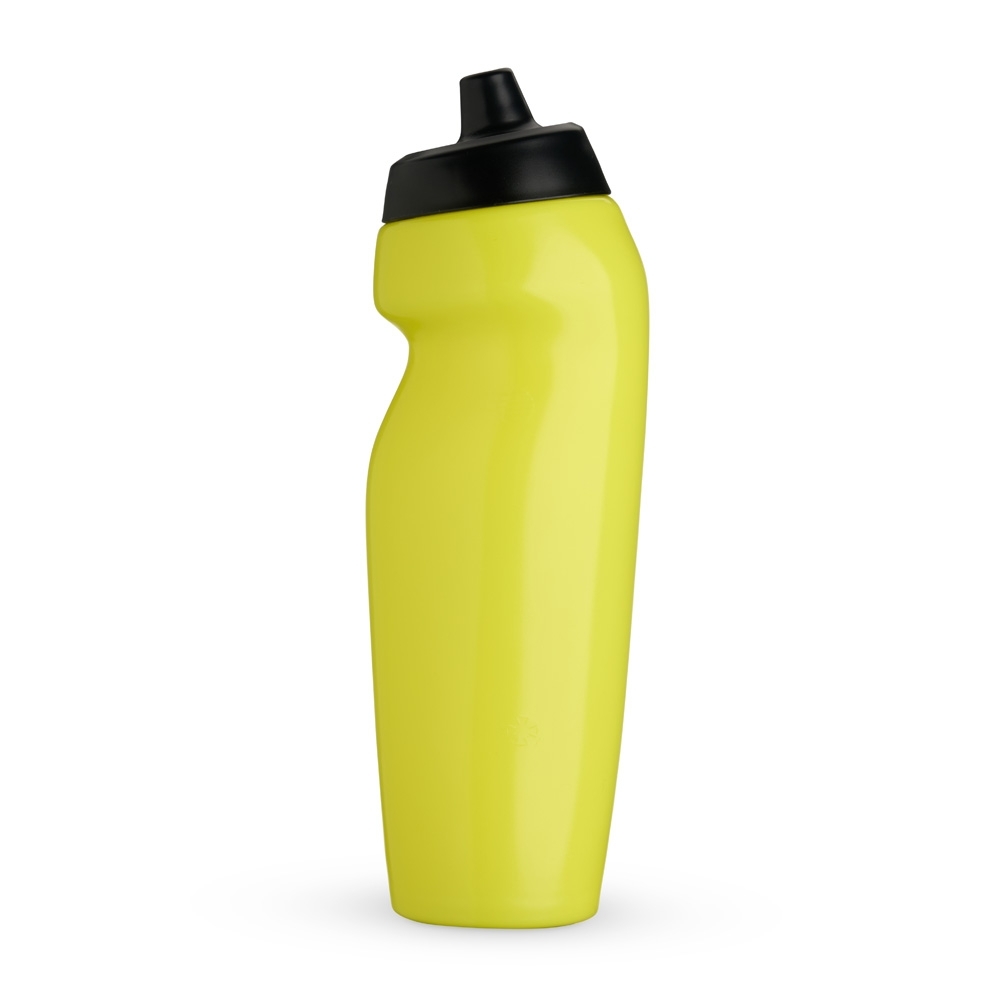 Squeeze plástico 640 ml sem BPA personalizado com a logo da empresa, na cor amarelo / preto