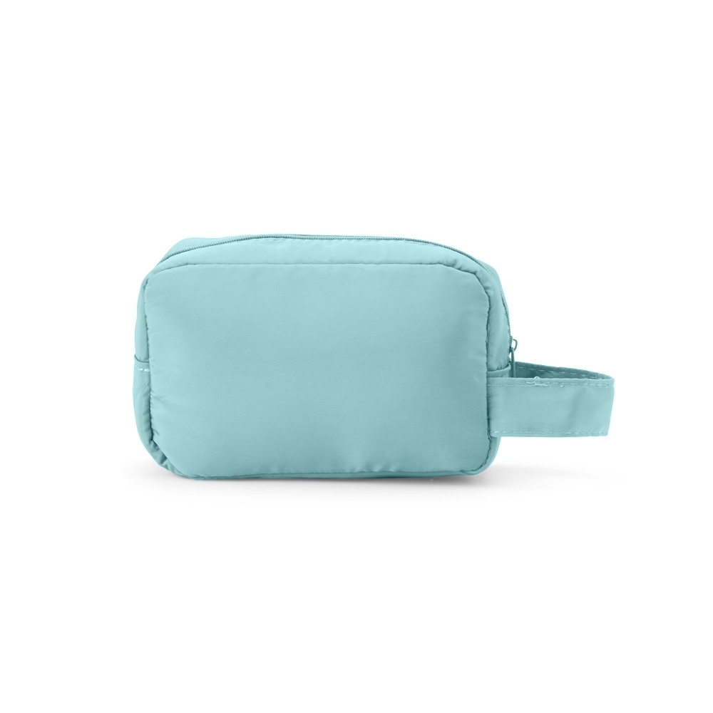Nécessaire de poliéster impermeável (10 x 16,5 x 6 cm) personalizada com a logo da empresa