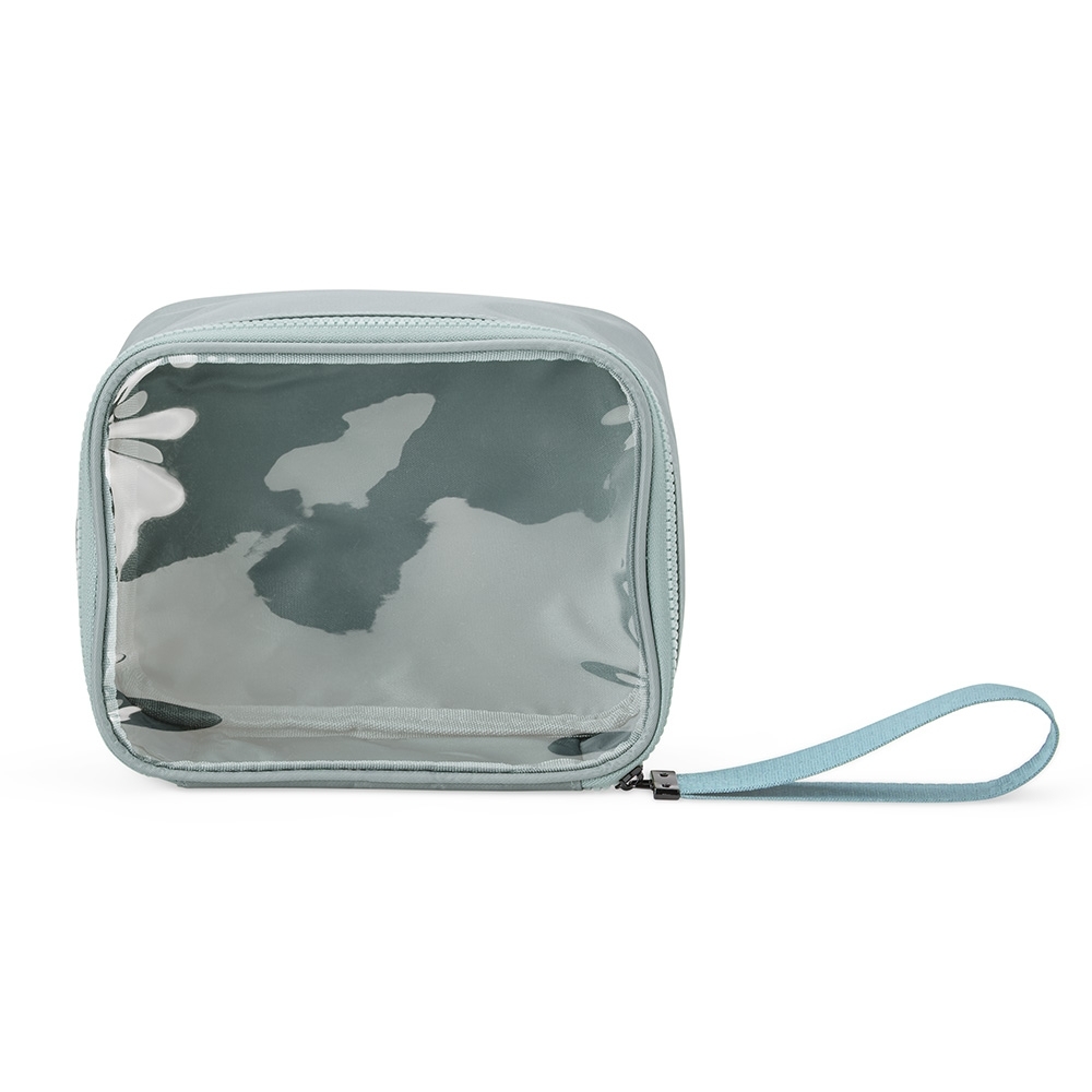 Nécessaire de nylon com visor (15,5 x 19,5 x 8,5 cm) personalizada com a logo da empresa