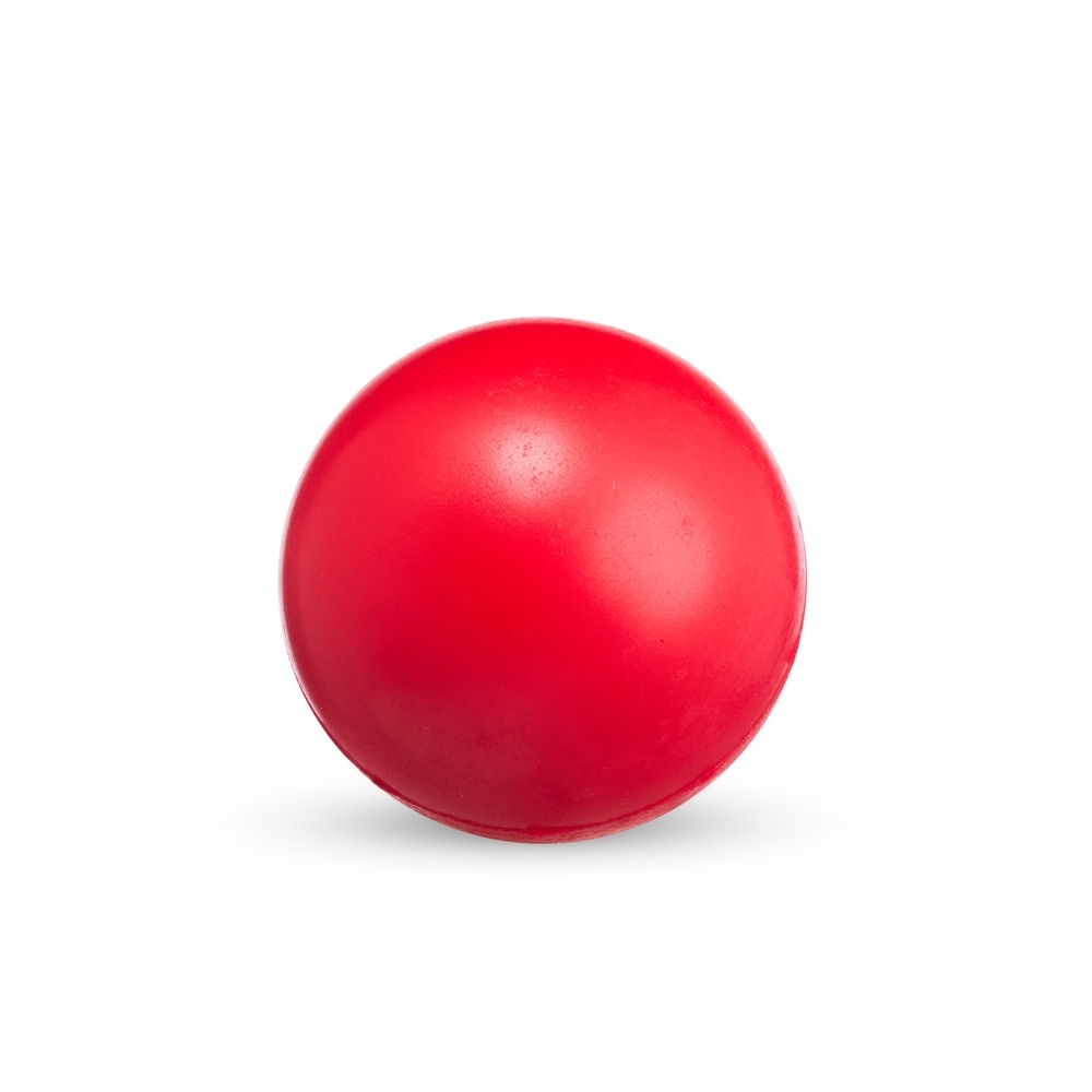 Bolinha antistress PU personalizada com a logo da empresa, na cor vermelho