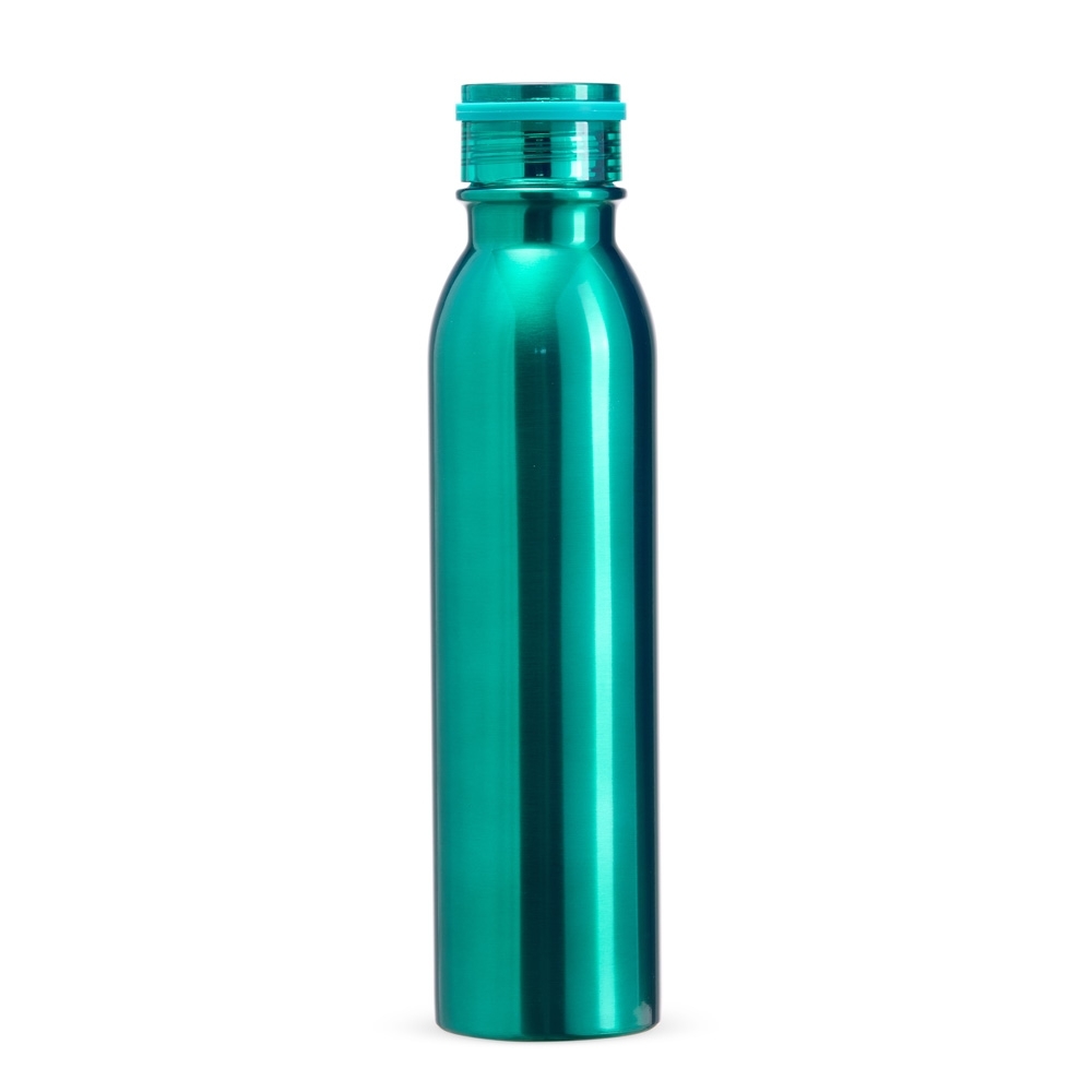 Garrafa térmica inox 800 ml personalizada com a logo da empresa, na cor verde